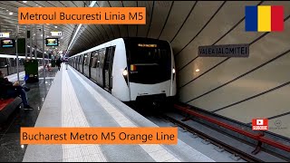 Bucharest Metro M5 Orange Line  Metroul Bucuresti Linia M5  Start at Eroilor 2  March 2021 [upl. by Crawley]