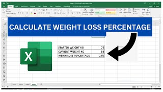 How to calculate weight loss percentage in excel calculate weight loss percentage in excel [upl. by Abbye635]