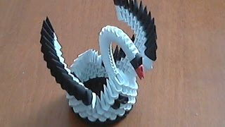 How to make 3d origami black and white small swan model1 [upl. by Sisi491]