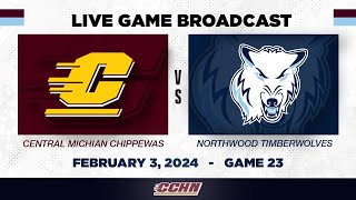 2324 Central Michigan Chippewas at Northwood Timberwolves MD3 [upl. by Ahterod]