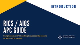 Introduction to RICS amp AIQS APC Guide Course [upl. by Sim]