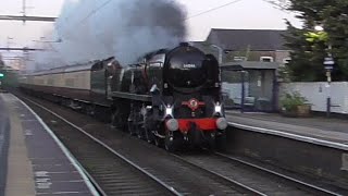 SR Light Pacific 34046 Braunton at Patricroft Railway Station with The White Rose [upl. by Aundrea]