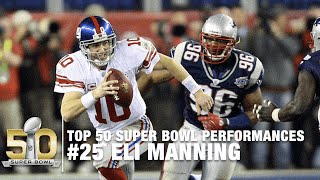 25 Eli Manning Super Bowl XLII Highlights  Top 50 Super Bowl Performances [upl. by Drape]