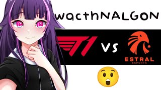 ¡REACCIONANDO A ESTRAL VS T1 ¿QUIÉN GANARÁ 😲  Melkozito Vtuber  WATCHNALGON [upl. by Dlawso]