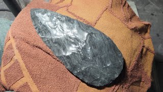 1960  Part 24  Large Dacite Blade flintknapping [upl. by Nepean]