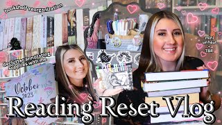 organizing annotating supplies  bookshelves  book unhaul  Oct TBR ♡ READING RESET VLOG ep 2 [upl. by Gambell]