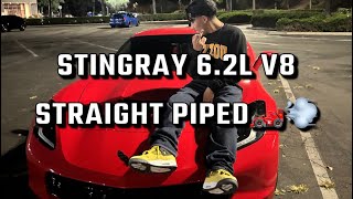 550HP STRAIGHT PIPED C7 CORVETTE STINGRAY POV DOWNTOWN  LOUD POPS [upl. by Edwina]