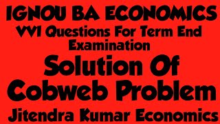 BECE015  Solution Of Cobweb Model By Jitendra Kumar Economics [upl. by Noillimaxam801]