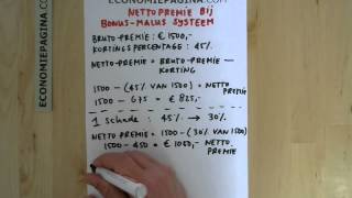 Nettopremie berekenen bij bonusmalus Economiepaginacom [upl. by Nerraj]
