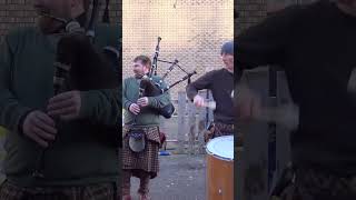 Scottish bagpipes amp drums group Clanadonia playing Spanish Eyes at Perth in Scotland shorts [upl. by Etteniuqna]