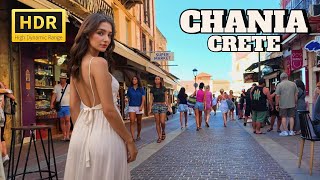 Chania Crete Evening Walking Tour  HDR 4K60fps [upl. by Ailahs144]