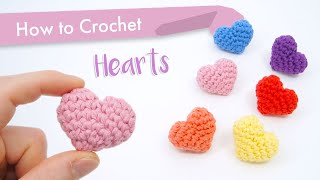 How to Crochet Classic Hearts  Beginner Pattern and Tutorial [upl. by Naloc199]