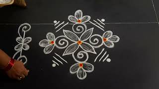 simple rangoli design 51dots small beautiful kolam daily muggulu Anusworld [upl. by Tterraj]