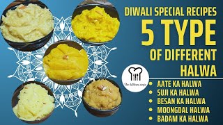 5 types of different Halwa  Diwali Special Recipes  Halwa banane ka aasan tarika [upl. by Currie200]