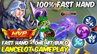 100 ULTRA FAST HAND LANCELOT  NEW ONE HIT BUILD 2023  LANCELOT BEST BUILD 2023  LANCELOT MLBB [upl. by Mcevoy406]