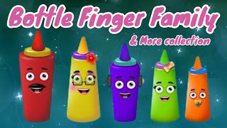 Bottle Finger Family Song 02  Top 5 Bottle Finger Family Collection  Daddy finger Songs [upl. by Attenauq742]