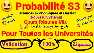 Probabilité S3  Cours Résumé Mix ✍️Chapitre 1  2  3  4   Pour Toutes les Universités au Maroc [upl. by Solegna903]