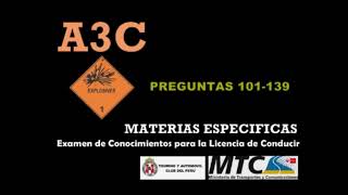 Preguntas 2024 AIIIC 34 Examen de Conocimientos Licencia de Conducir A3C TOURING MTC PERU Audio [upl. by Ellebana]