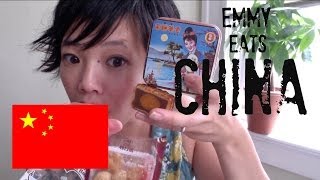 Emmy Eats China  tasting Chinese sweets [upl. by Ettenav]