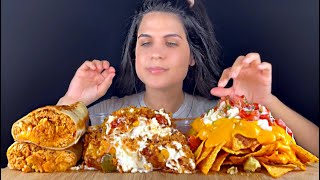 BEST MEAL  BURRITO NACHOS amp CHILI BAKED POTATOES  MUKBANG  EATING SOUNDS  ASMR [upl. by Nitreb531]