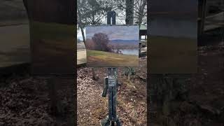 Plein Air Painting at the Hiwassee Wildlife Refuge with Sandhill Cranes pleinairpainter nature [upl. by Nalak]