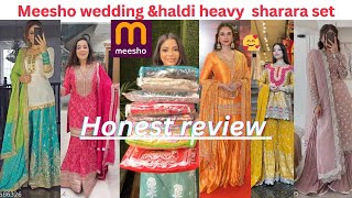 Meesho most viral heavy sharara set💕honest review TRYON haldi amp wedding sharana set 💸🎁 [upl. by Hally]