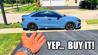 REVIEWING MY 2023 AUDI RS3  THE BEST SPORTS SEDAN OUT [upl. by Anestassia]