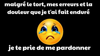 Texte d’excuse  message de pardon comment ne pas te demander excuse mot pour se faire pardonner… [upl. by Lordan]