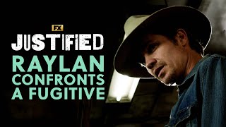 Raylan Confronts a Fugitive  Scene  Justified  FX [upl. by Eikciv]