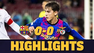 🔵🔴 HIGHLIGHTS  Barça 0–0 Benfica  UEFA Champions League [upl. by Gagnon]