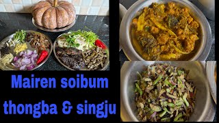 Manipur pumpkinmairenwith fermented bamboo shoot recipe amp singjuasumna mairen thongbase yam haowe [upl. by Aiyt]