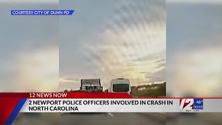 Newport police van damaged from crash in North Carolina [upl. by Tabor900]