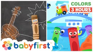 Toddler Learning Video  Color Crew  Learn all colors  Songs Magic amp More  3 Hours  BabyFirstTV [upl. by Inele]