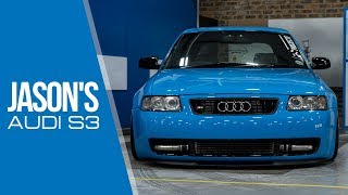 Jasons Audi S3  8L  Bagged  Mexico Blue  Ispiri wheels  Boosted 4K [upl. by Oiril]