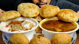 EATING PURI SABJI  KHASTA KACHORI DAHI VADA  ASMR [upl. by Innig722]