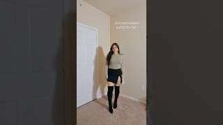 slit mini skirt and sweater combo 🤎 grwmoutfit grwmreel skirtoutfit falloutfitinspo falloutfit [upl. by Lapo241]