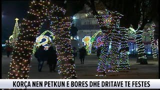 Korça nën petkun e borës dhe dritave të festës Speciale nga News24 [upl. by Warchaw]