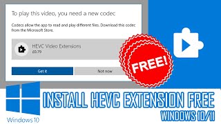 HEVC EXTENSION DOWNLOAD INSTALL FREE WINDOWS 10 [upl. by Octavla295]