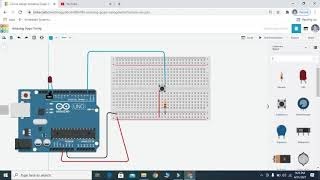 Arduino tutorial Control a LED with a push Button  Tinkercad [upl. by Dnalhsa]