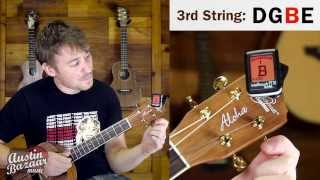 How to Tune a Baritone Ukulele to DGBE Standard Tuning [upl. by Selina841]