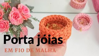 Mini Porta Jóias  Chochet em Fio de Malha [upl. by Bokaj]