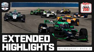 INDYCAR SERIES Official Extended Highlights  2024 HyVee Milwaukee Mile 250s  Race 2 [upl. by Saxela851]