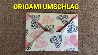 Origami Umschlag Einfach  Umschlag Papier  Origami Falten  Origami Envelope  Basteln mit Papier [upl. by Ytak]