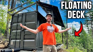 Building a FLOATING DECK on our DIY Tiny House [upl. by Stefano69]