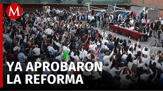 Tras 18 horas de debate pancartas arengas y pizzas diputados aprobaron la reforma judicial [upl. by Nortal]