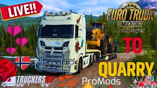 Euro Truck Simulator 2  Heavy delivery in Kirkenes Quarry on TruckersMP  ProMods 264 [upl. by Merth]