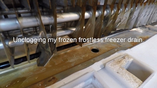 Unclogging my frozen frostless freezer drain [upl. by Aihsenrad]