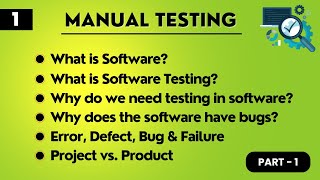 Part1 Manual Software Testing Training  manual testing full course  software testing tutorial [upl. by Caras744]