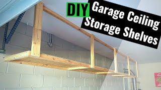 DIY Garage Ceiling Storage Shelves [upl. by Collimore411]