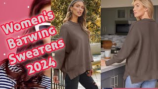 Stylish womens fashion  Womens Oversized Batwing Sweaters 2024  Outfits  feminine outfit ideas [upl. by Eibbed]